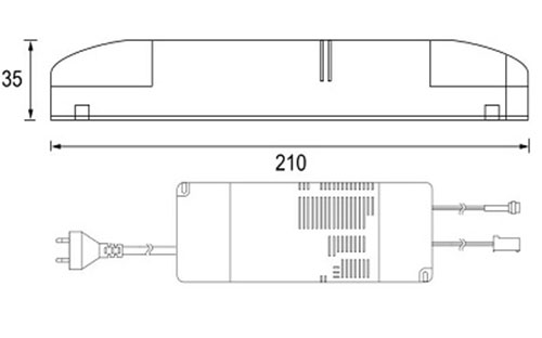 DRIVER 100W DIMMER - Technical Drawing