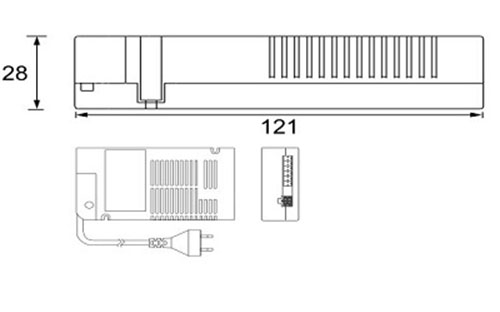 DRIVER 100W FLAT - Technical Drawing