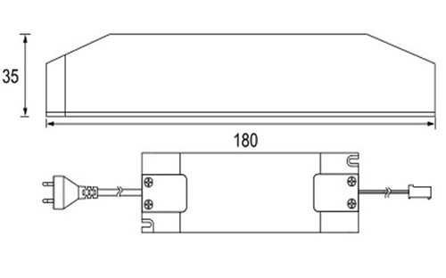 DRIVER 45W DIMMER - Technical Drawing