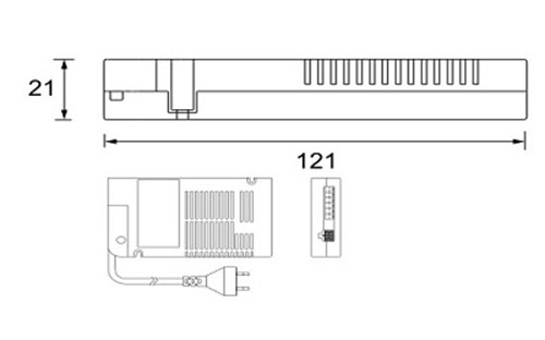 DRIVER 60W FLAT - Technical Drawing